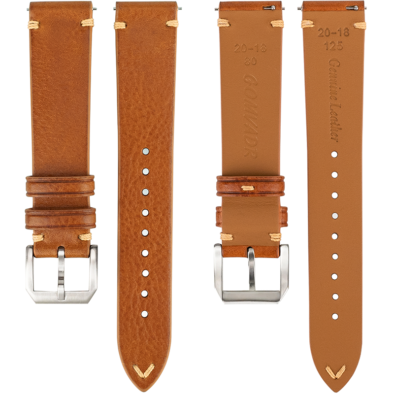Vegetable Tanned Hand Made Stitching Genuine Leather Watch Strap